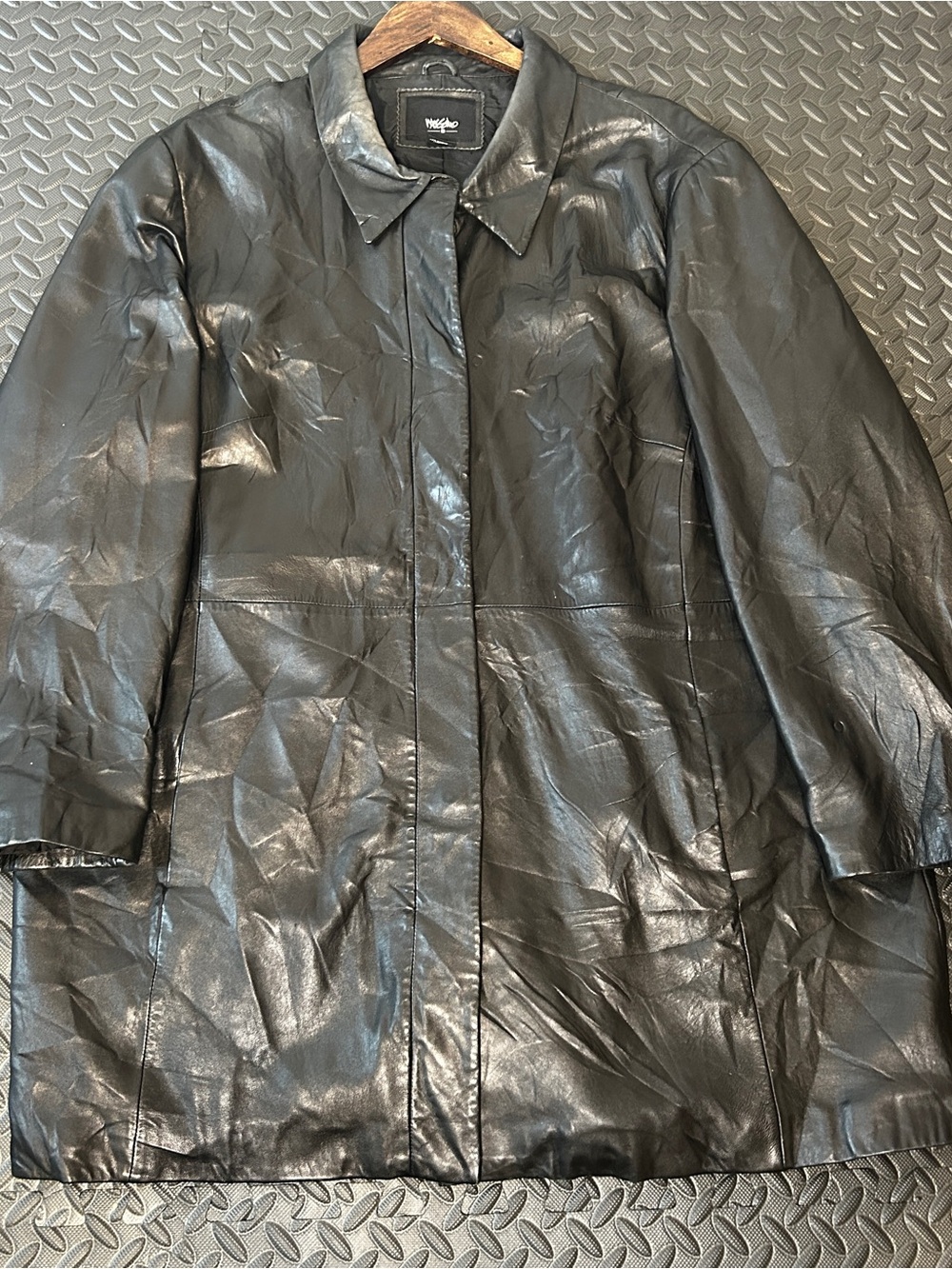 112.Mossimo Women’s Black Leather Coat